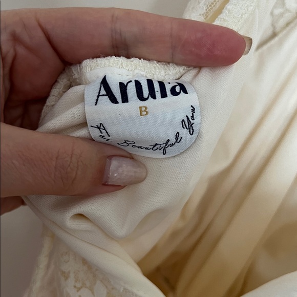 Arula Feminine Boho Cream/Ivory Lace Ruffle Mini Dress - Size B (18/20) - NWOT - Picture 7 of 9